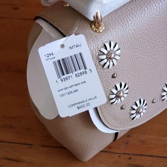 COACH Remi Whipstitch Daisy Embellished Leather Crossbody Shoulder Handbag - Picture 13 of 15